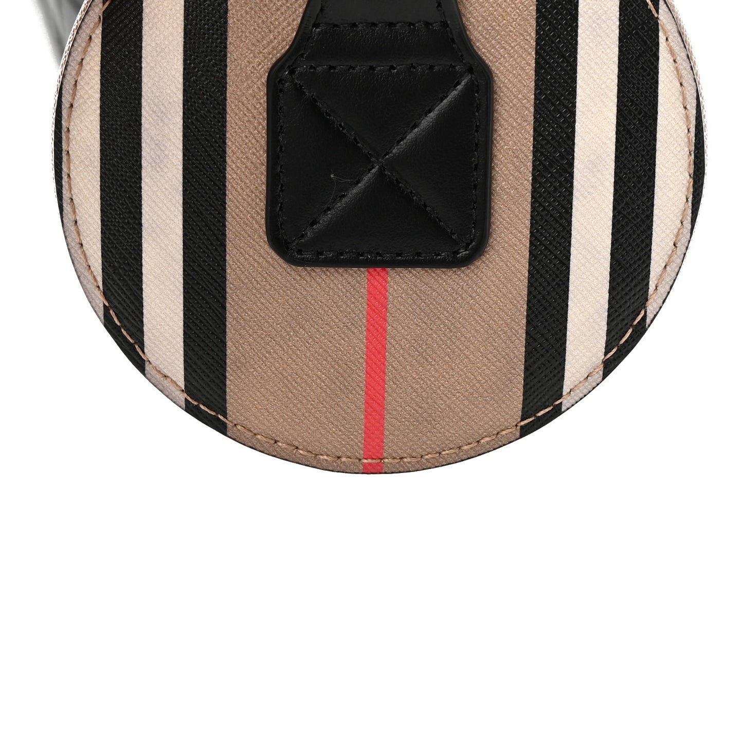 E-Canvas Calfskin Stripe Icon Barrel Bag Archive Beige