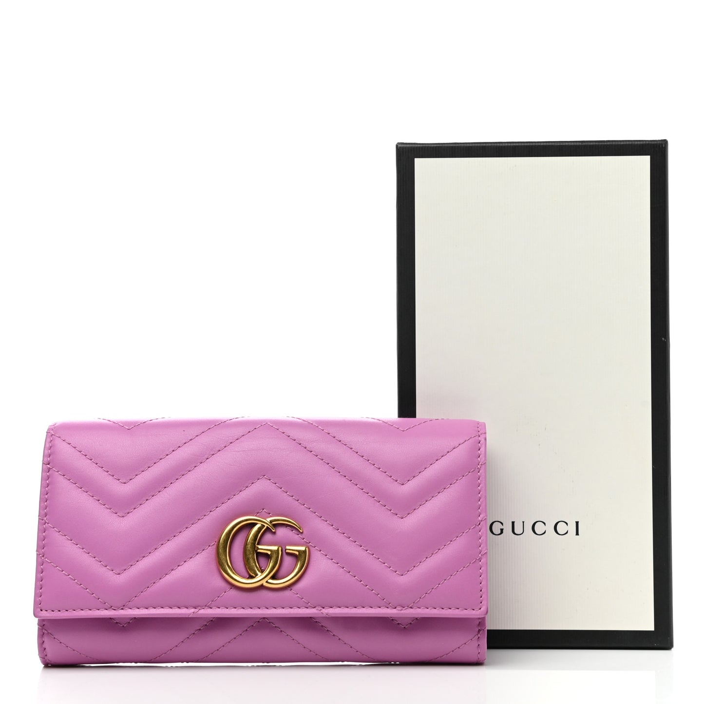 Calfskin Matelasse GG Marmont Continental Wallet Candy Mousse