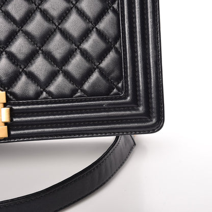 Chanel Lambskin Quilted New Medium Boy Flap Dark Navy Blue 9 of 9