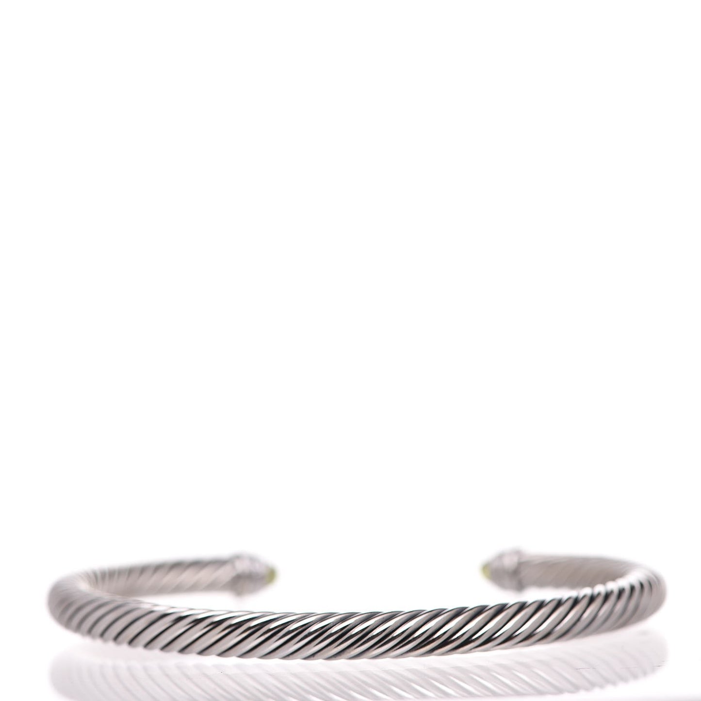 Sterling Silver Diamond Peridot 5mm Cable Classics Bracelet