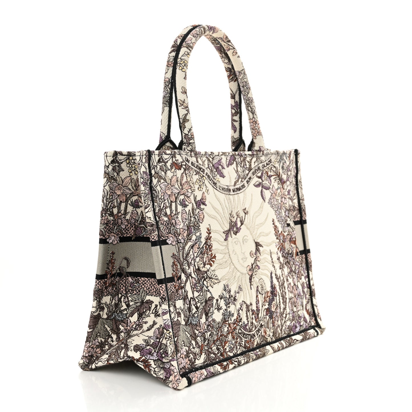 Canvas Embroidered Medium 4 Saisons Hiver Soleil Book Tote Multicolor