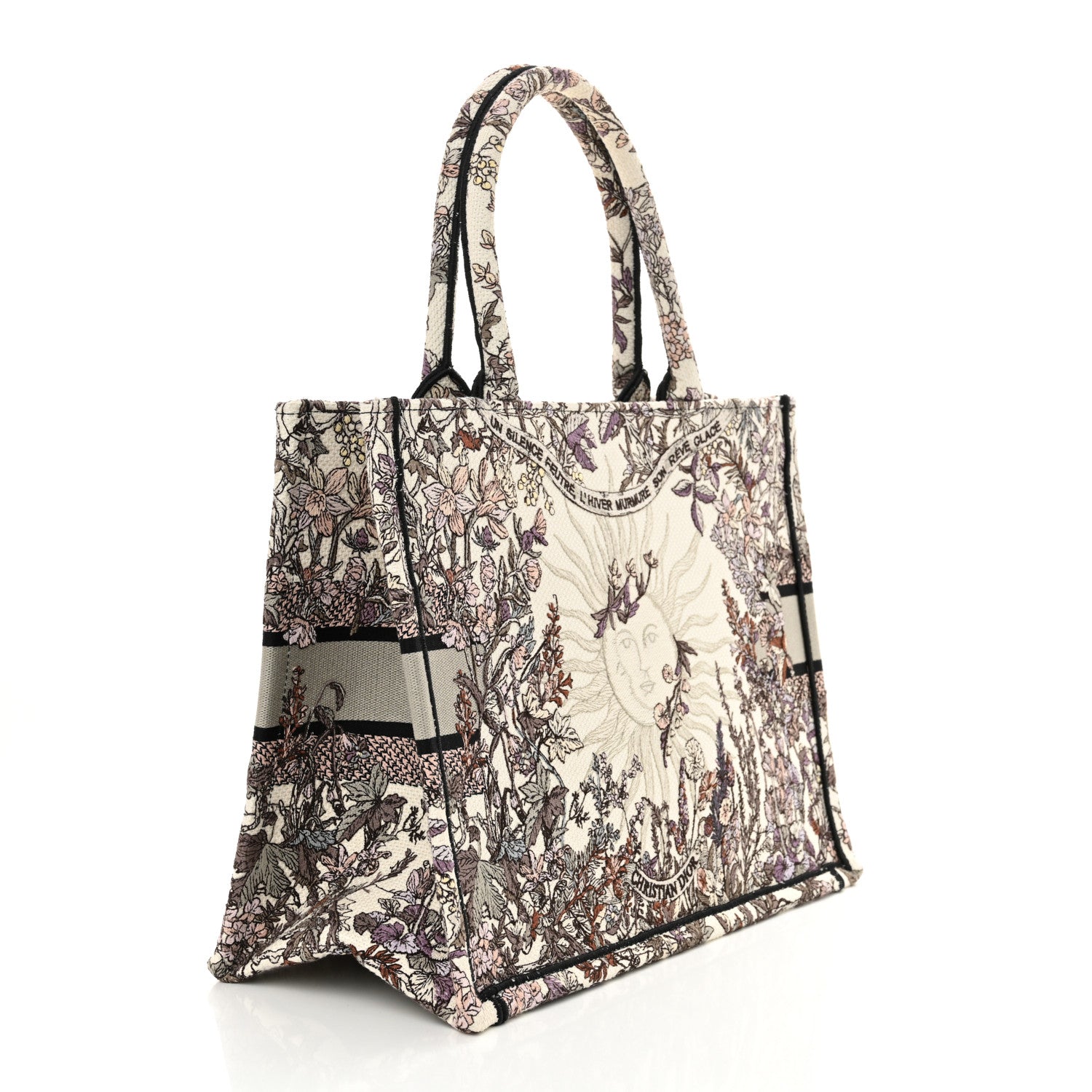 Christian Dior Canvas Embroidered Medium 4 Saisons Hiver Soleil Book Tote Multicolor 3 of 13