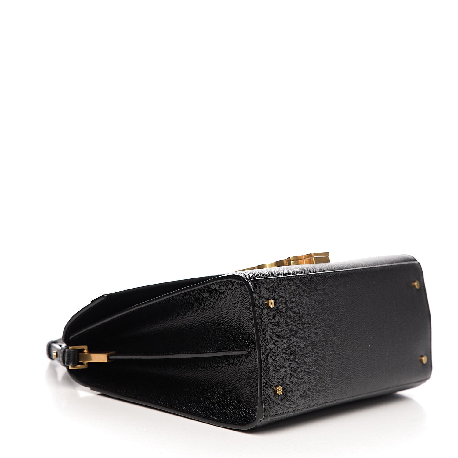 Saint Laurent Grain de Poudre Medium Classic Monogram Cassandra Top Handle Black Rouge Legion 3 of 10