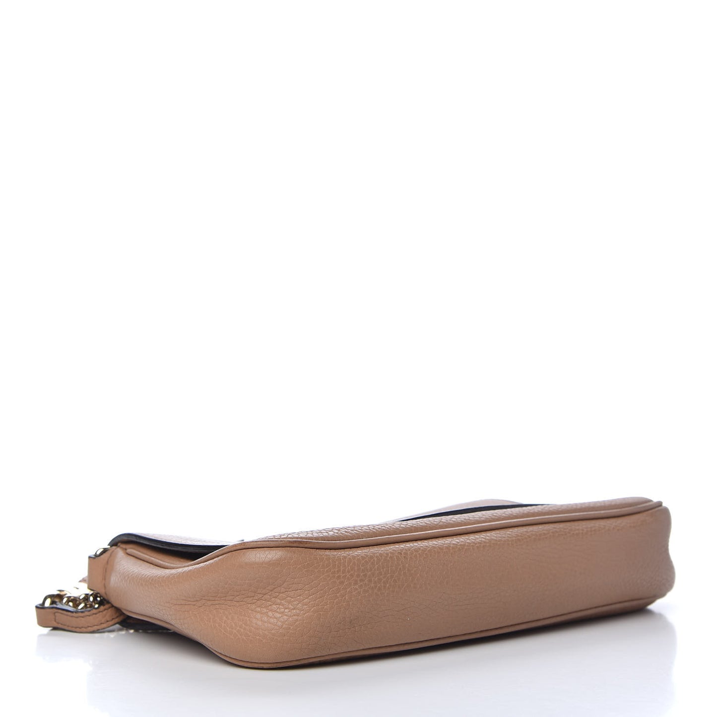 Pebbled Calfskin Medium Soho Flap Crossbody Camelia