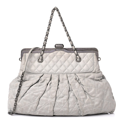 Chanel Iridescent Calfskin Chic Quilt Frame Tote Light Grey 1 of 13