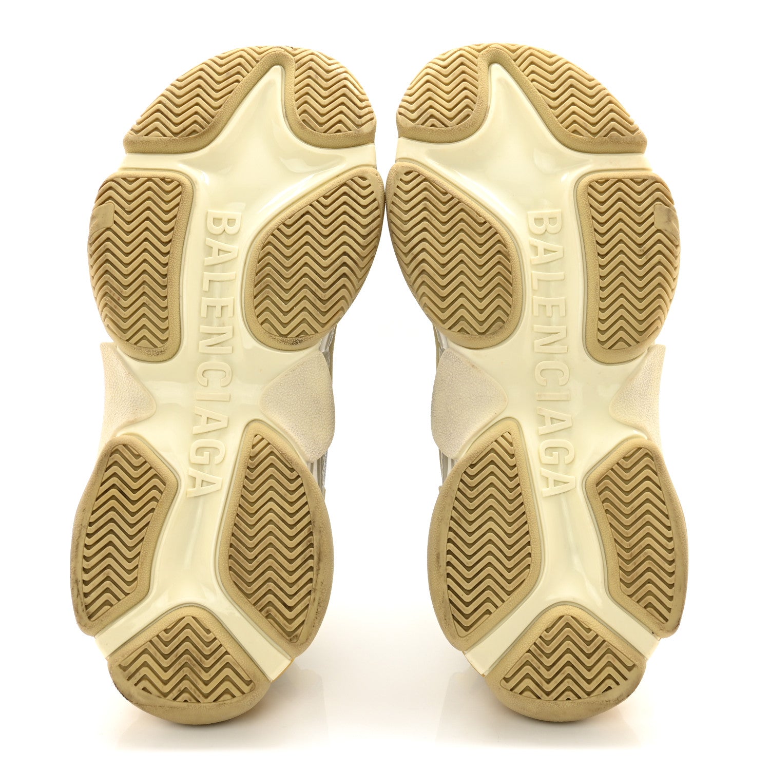 Balenciaga X GUCCI Maxi GG Supreme Monogram Womens Triple S Sneakers 40 Beige Ebony Black Green 5 of 8