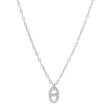 Hermes 18K White Gold Diamond New Farandole Pendant Necklace 1 of 5