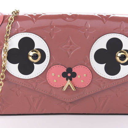 Louis Vuitton Vernis Valentine Dog Pochette Felicie Chain Wallet Pink 9 of 10