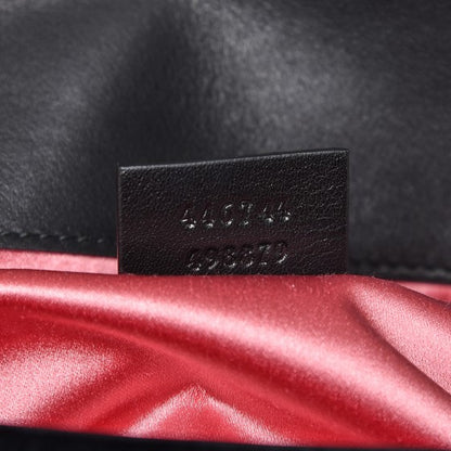 Gucci Velvet Matelasse Embroidered Mini GG Marmont Shoulder Bag Black 7 of 9