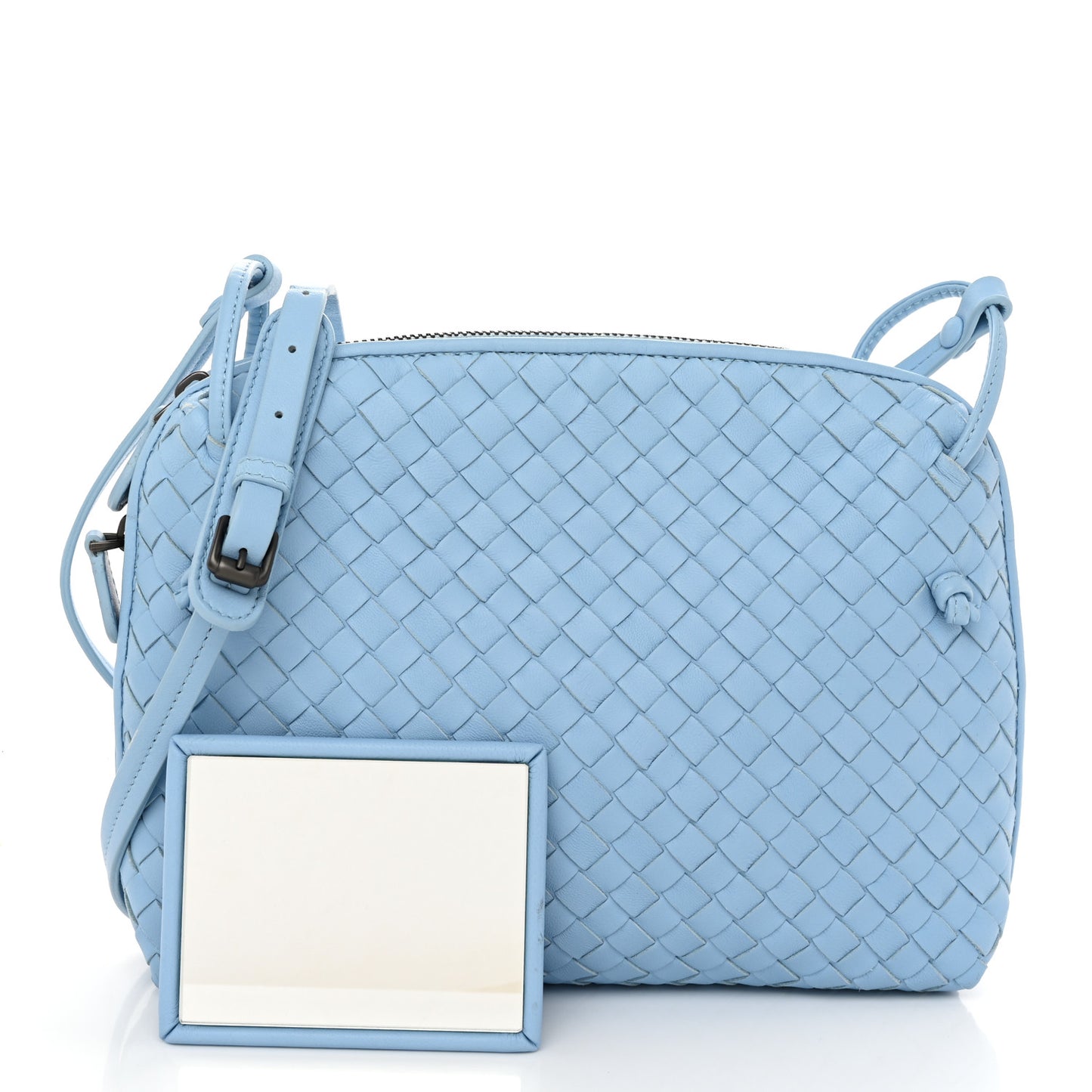 Nappa Intrecciato Nodini Crossbody Messenger Ice