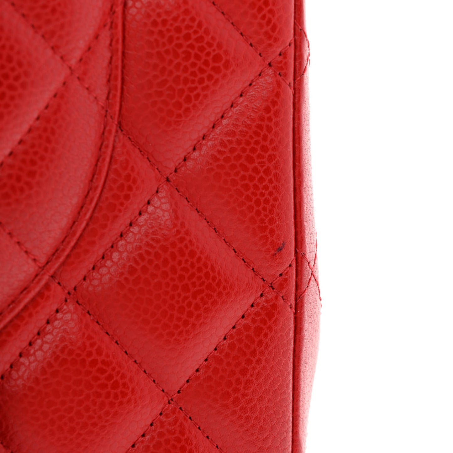 Caviar Quilted Maxi Double Flap Red