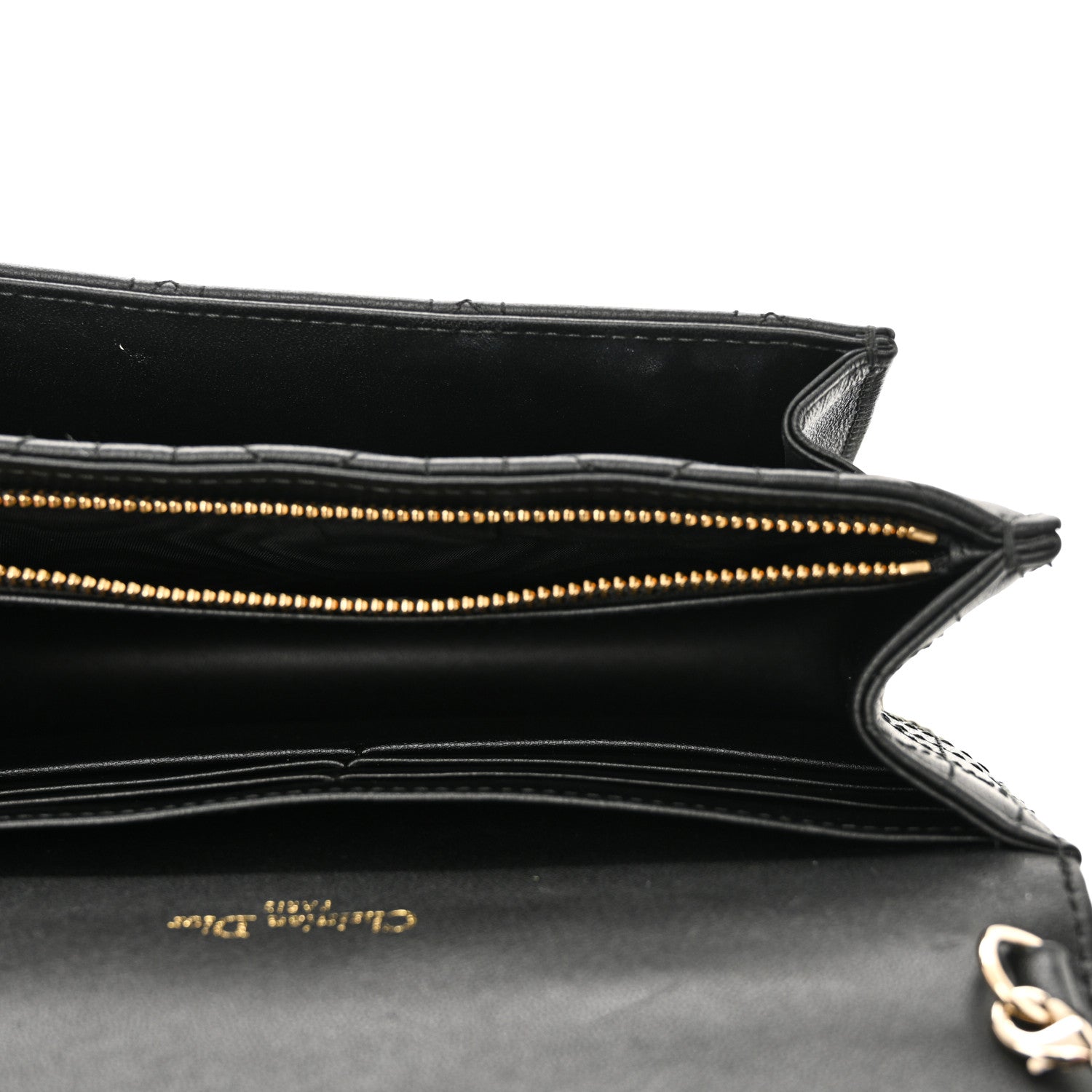 Christian Dior Lambskin Cannage Chain My Dior Daily Chain Pouch Black 5 of 10