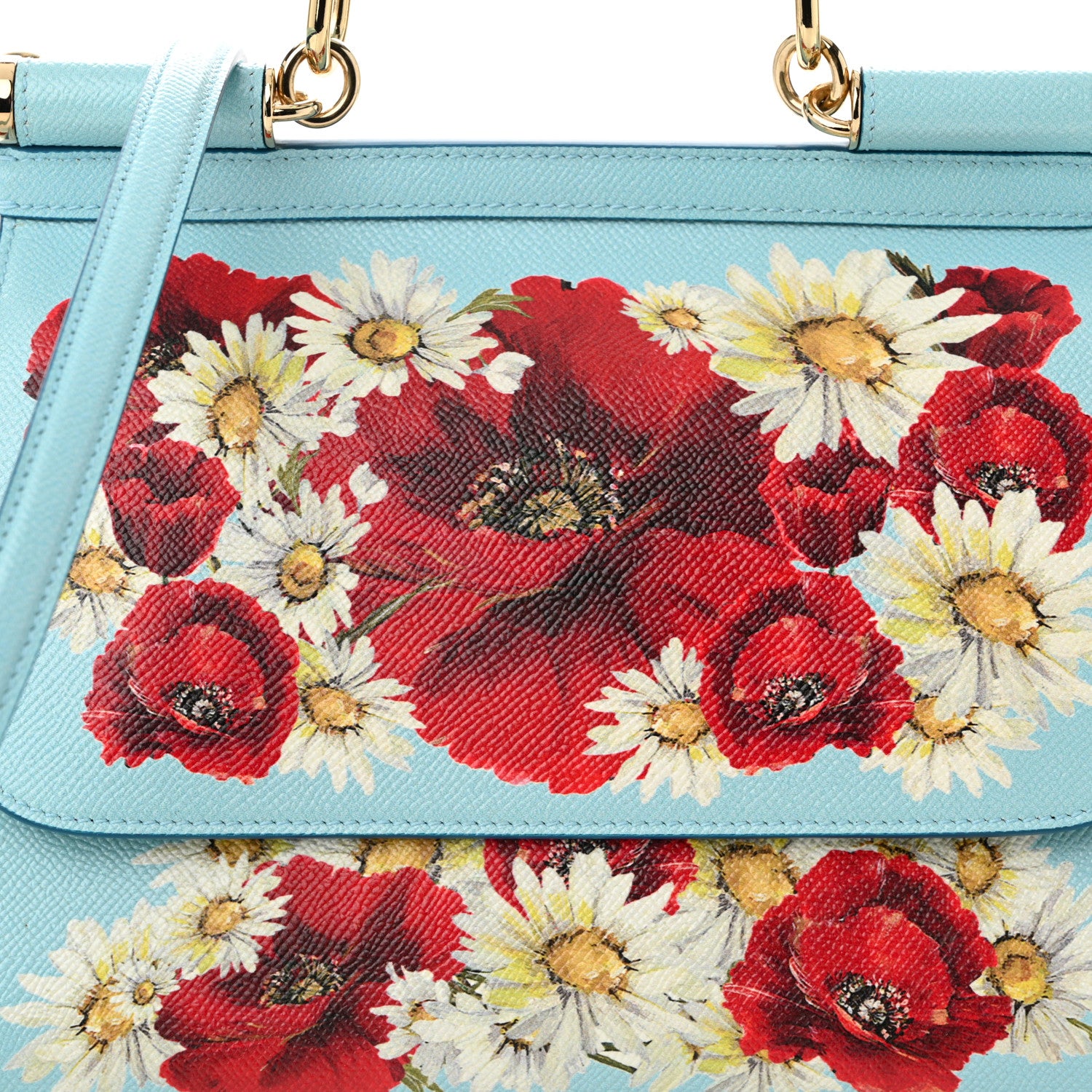 Dolce & Gabbana Dauphine St.Giap Papaveri Print Medium Miss Sicily Satchel Celeste 7 of 9