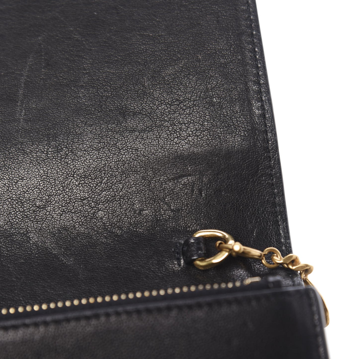 Smooth Calfskin Classic Monogram Kate Heart Tassel Heart Chain Wallet Black
