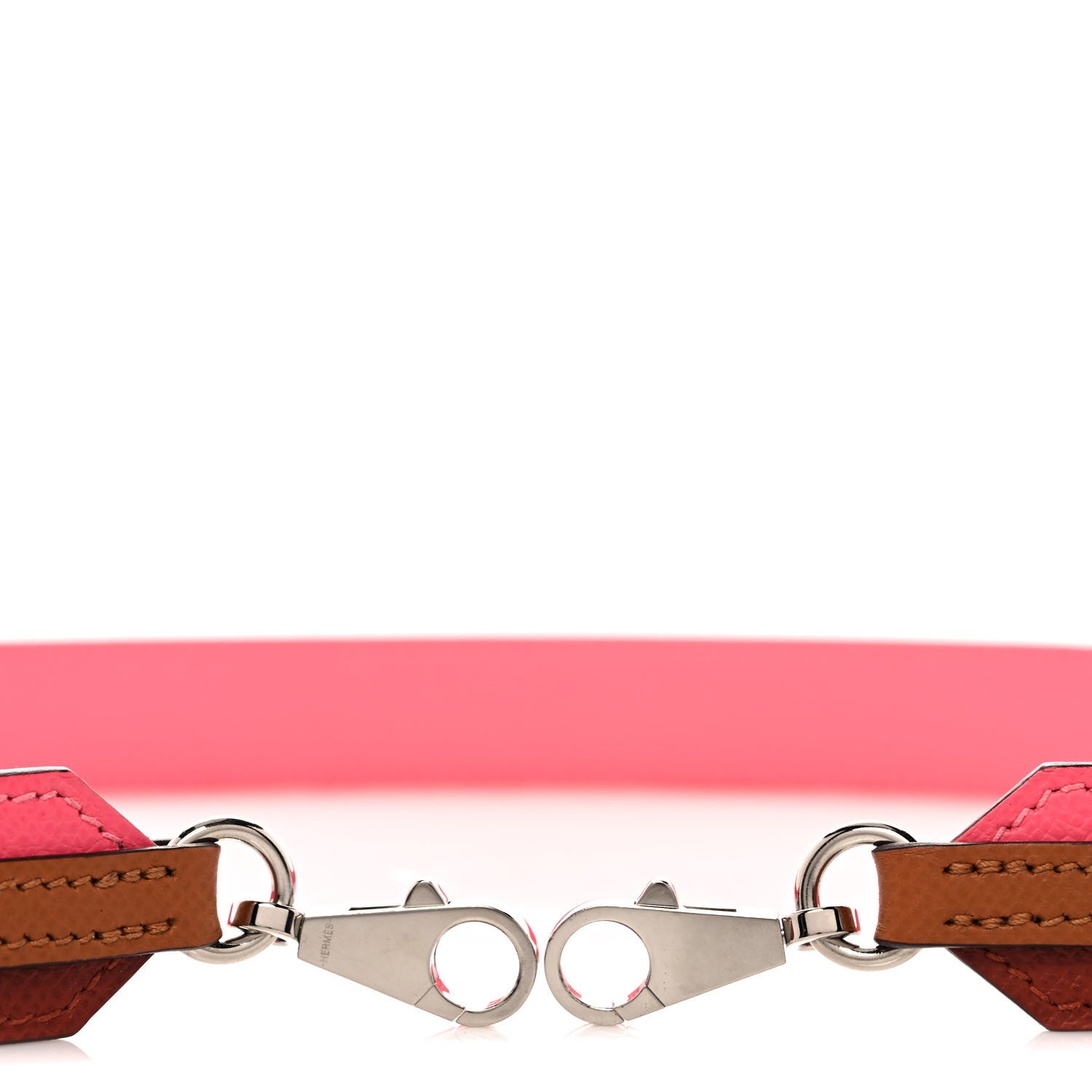 Hermes Epsom 30mm Tressage Au Galop Shoulder Strap Rose Azalee Senne Gold 5 of 6