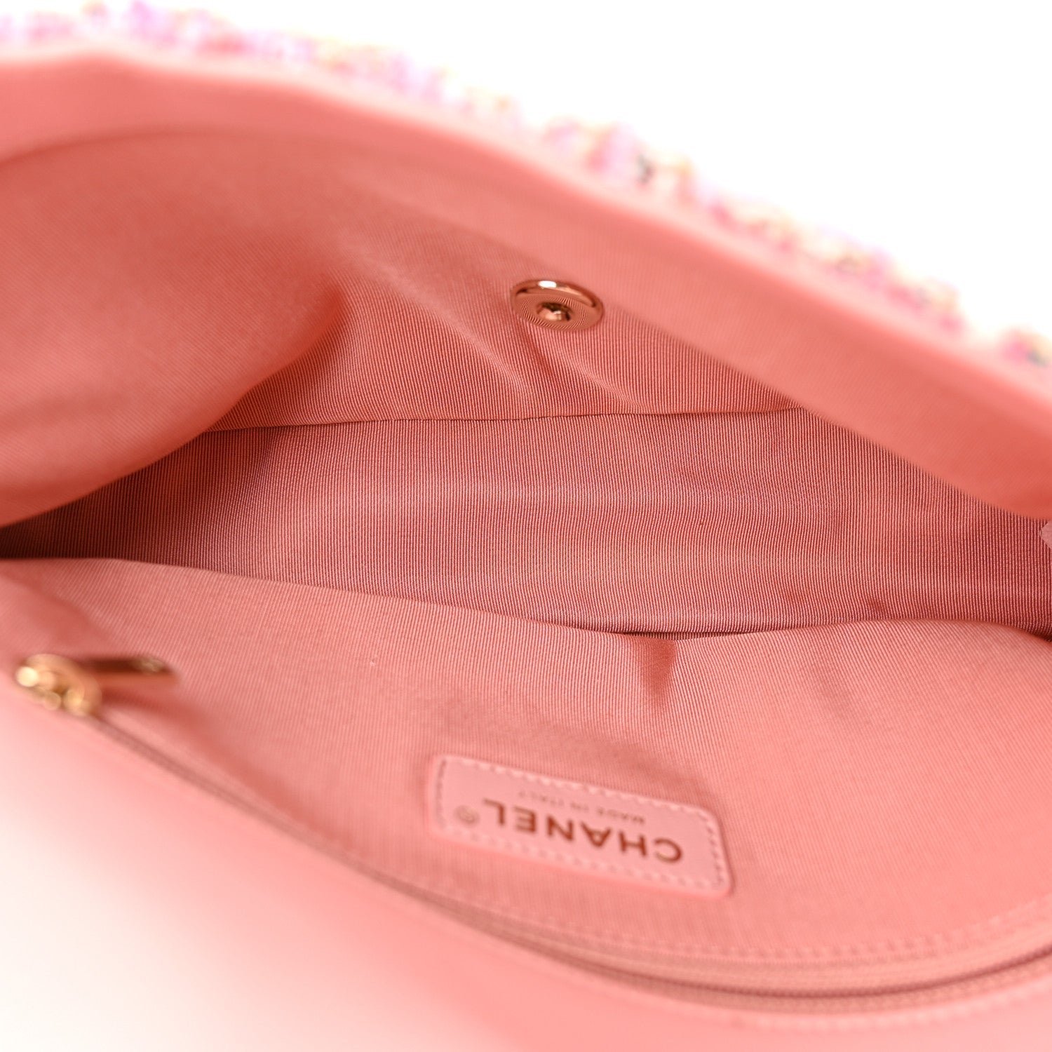 Chanel Tweed Medium Pearl Handle Flap Pink Beige Orange Ecru 5 of 10