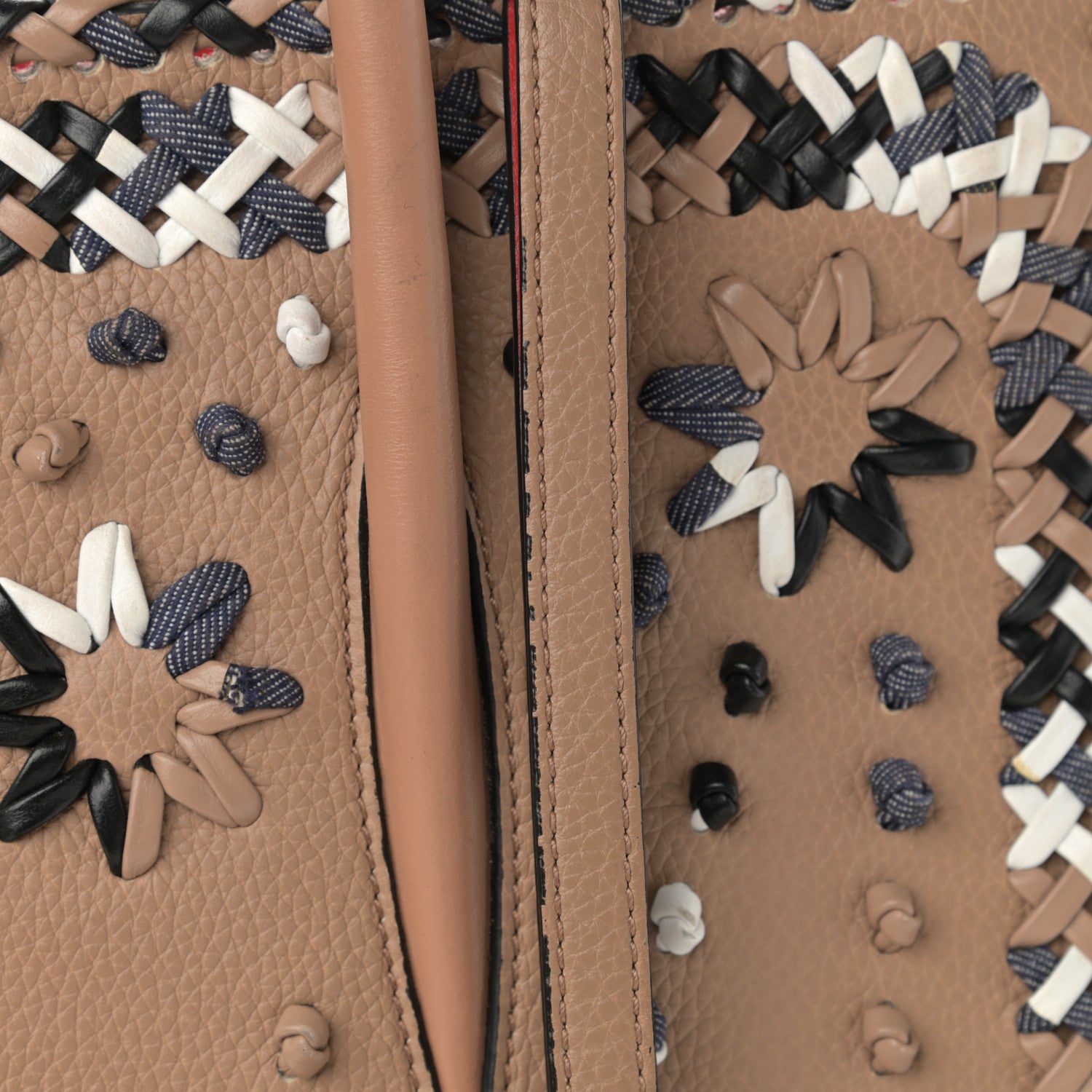 Christian Louboutin Calfskin Mexinodo Beaded Studded Triple Gusset Large Paloma Beige Blue 22 of 26
