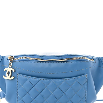 Chanel Lambskin Quilted Bi Waist Bag Fanny Pack Blue 8 of 10
