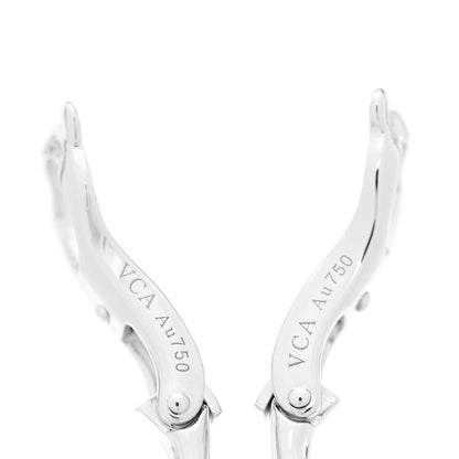 Van Cleef & Arpels 18K White Gold Diamond Small Frivole Pave Earrings 8 of 10