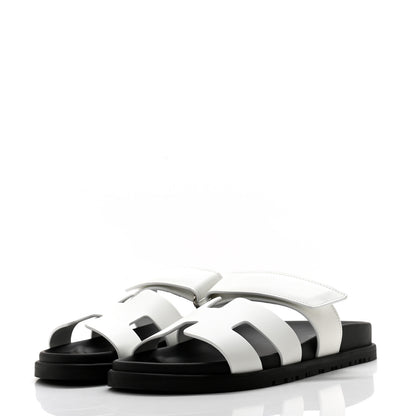 Hermes Calfskin Womens Chypre Sandals 36.5 White 3 of 9