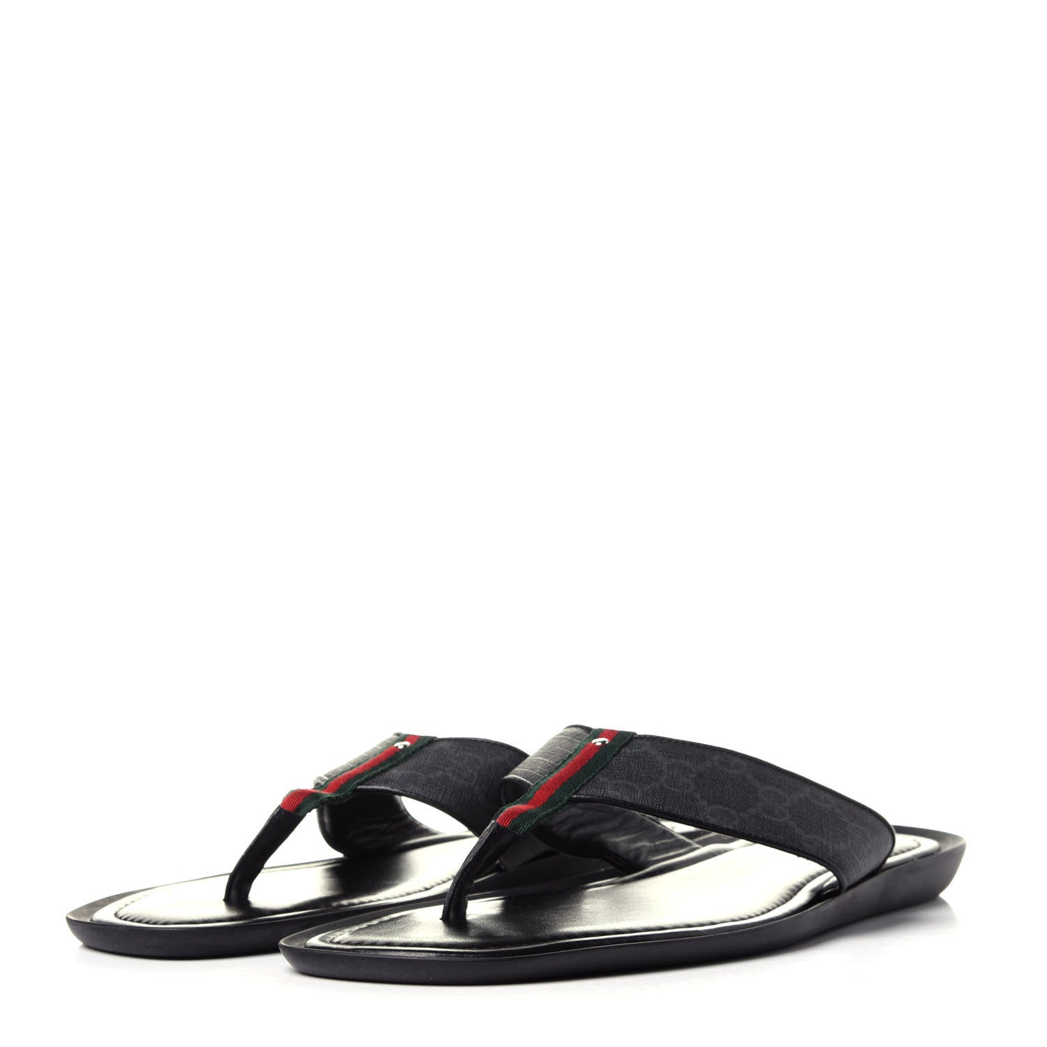 Gucci Monogram Web Mens Thong Sandal 11 Black 3 of 10