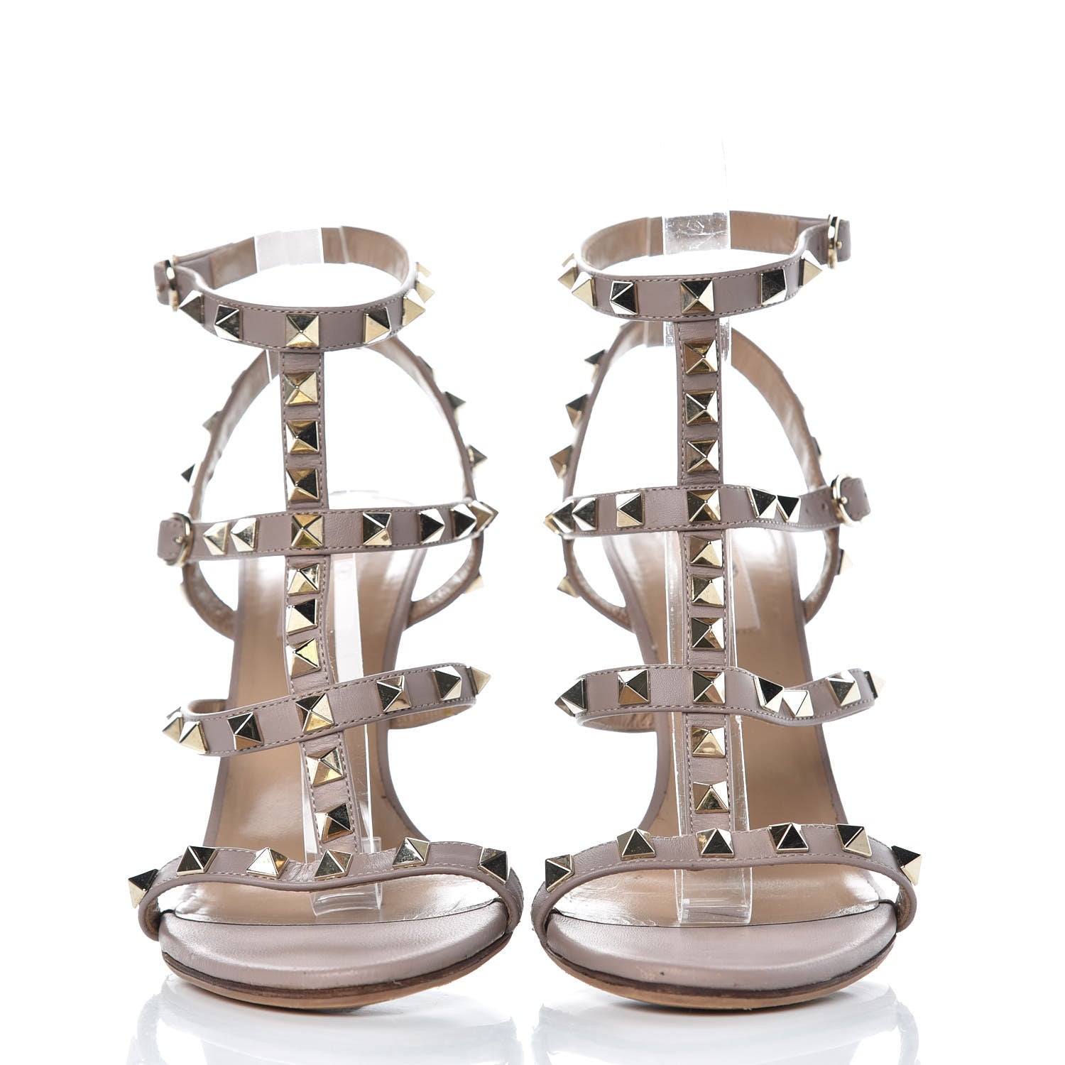 Valentino Garavani Nappa Rockstud Gladiator 105mm Sandals 37.5 Poudre 2 of 10