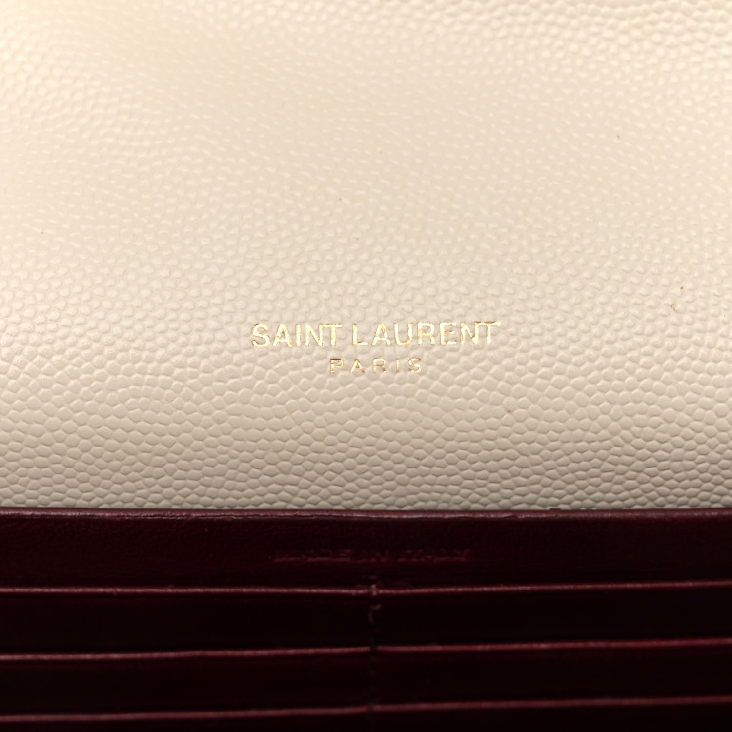 Saint Laurent Grain De Poudre Monogram Cassandra Chain Wallet Crema Soft Rouge Legion 5 of 9