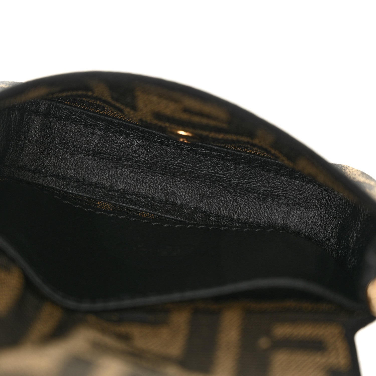 Fendi Fabric Jacquard FF 1974 Nano Baguette Charm Tobacco Moro Black 5 of 10
