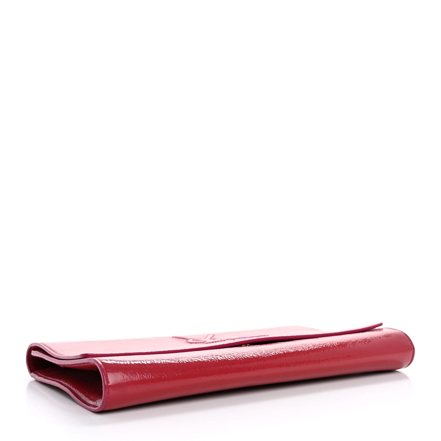 Saint Laurent Textured Patent Monogram Large Belle De Jour Clutch Fuchsia 4 of 11