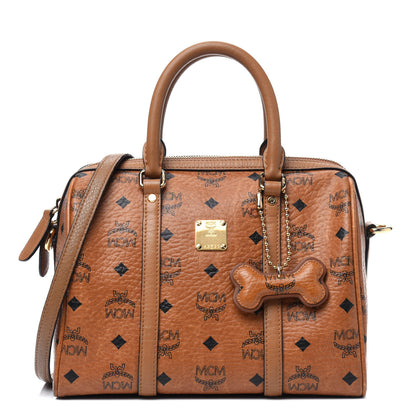 MCM Visetos Dog Bone Boston Bag Cognac 1 of 27