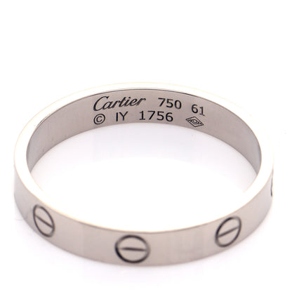 Cartier 18K White Gold 3.5mm LOVE Wedding Band Ring 61 9.5 4 of 5
