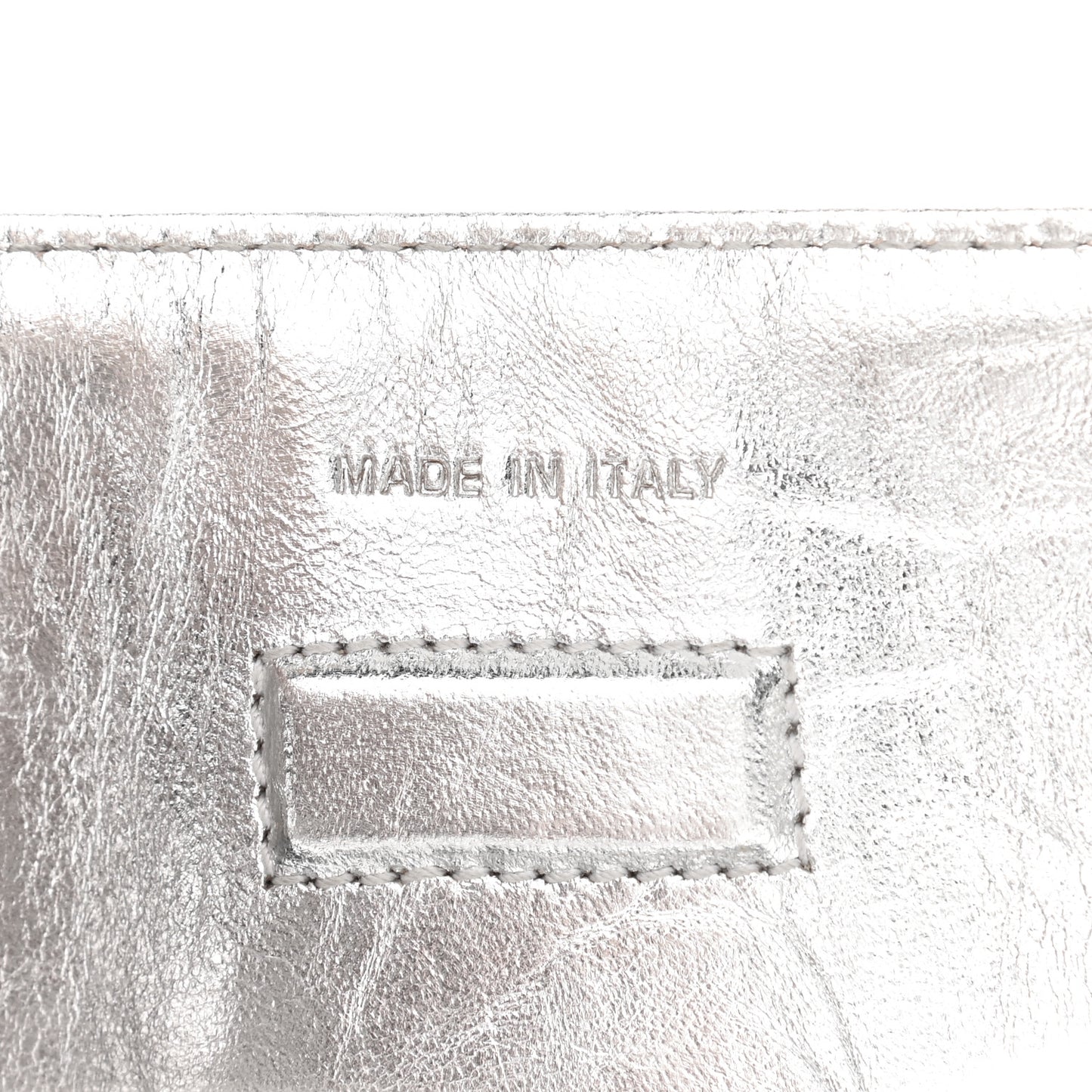 Metallic Calfskin Medium Diorever Flap Silver