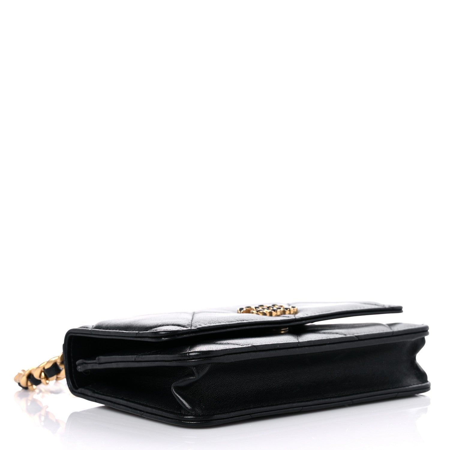 Chanel Lambskin Quilted Chanel 19 Wallet On Chain WOC Black 4 of 16