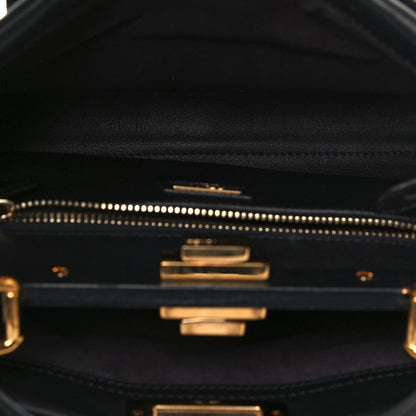 Fendi Vitello Seta Gold Studded Medium Peekaboo Iconic Satchel Black 4 of 12