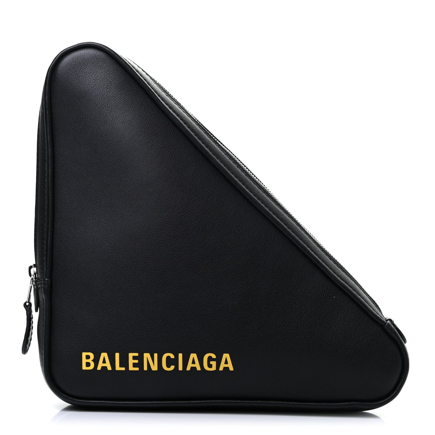 Calfskin M Triangle Pouch Black