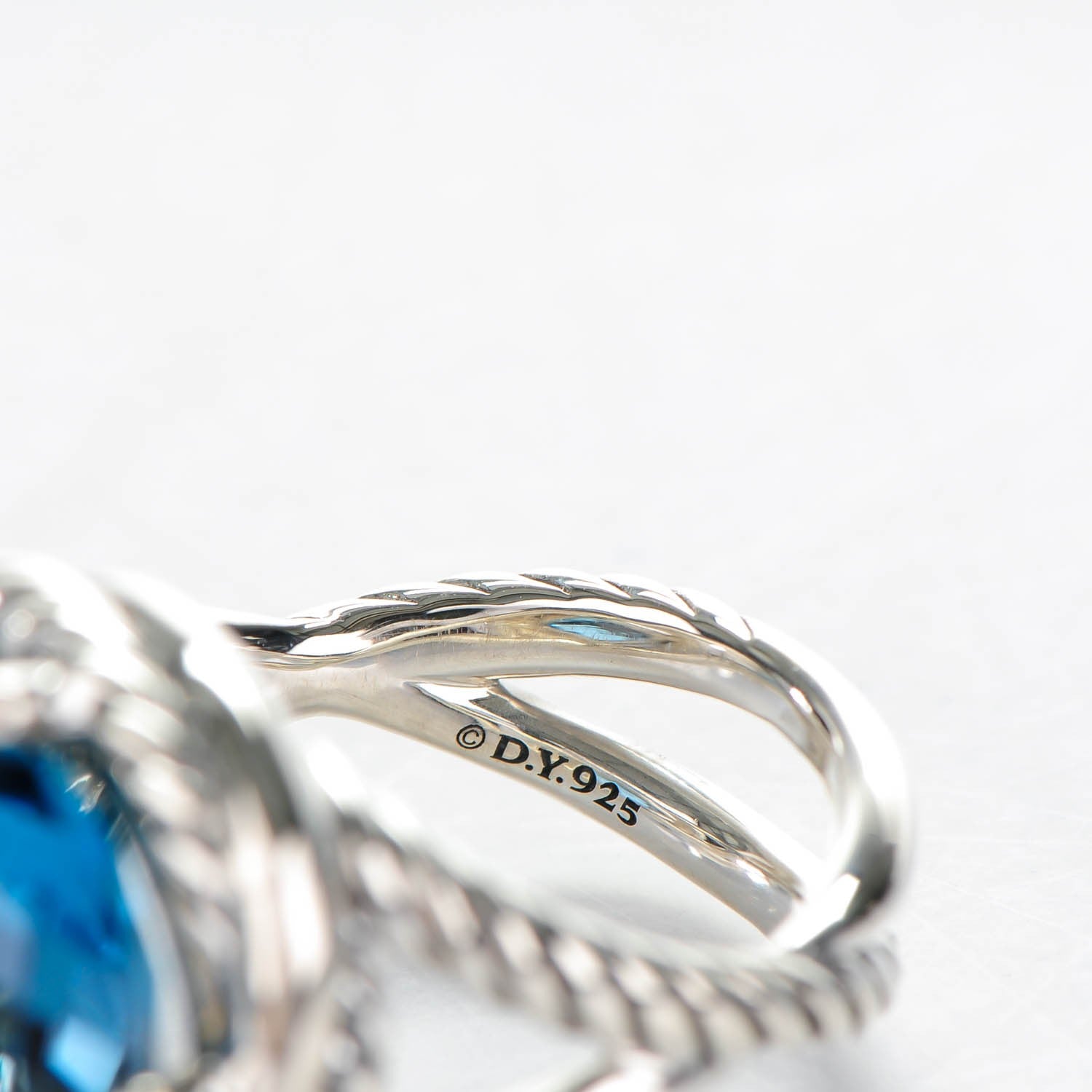 David Yurman Sterling Silver Blue Topaz 11mm Infinity Ring 52 6 4 of 4