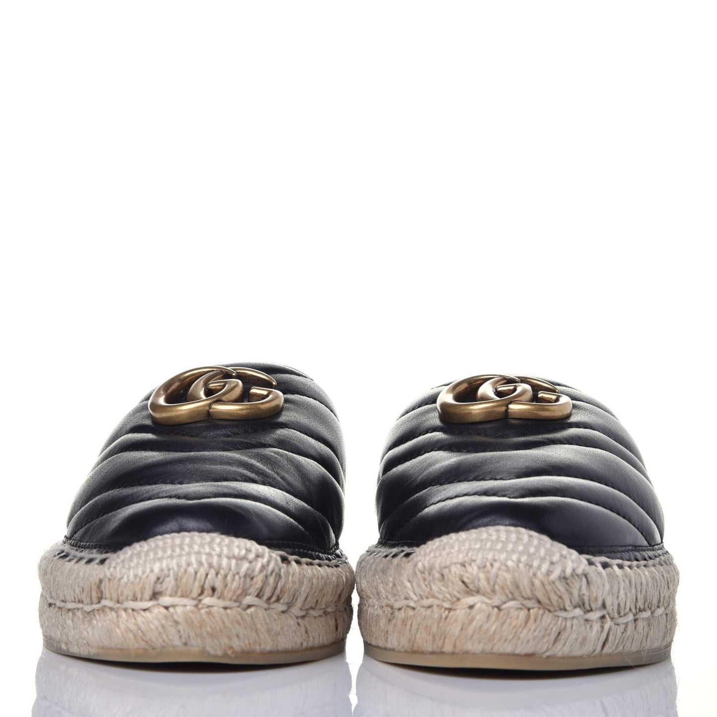 Nappa Matelasse GG Marmont Espadrille Slippers 35 Black