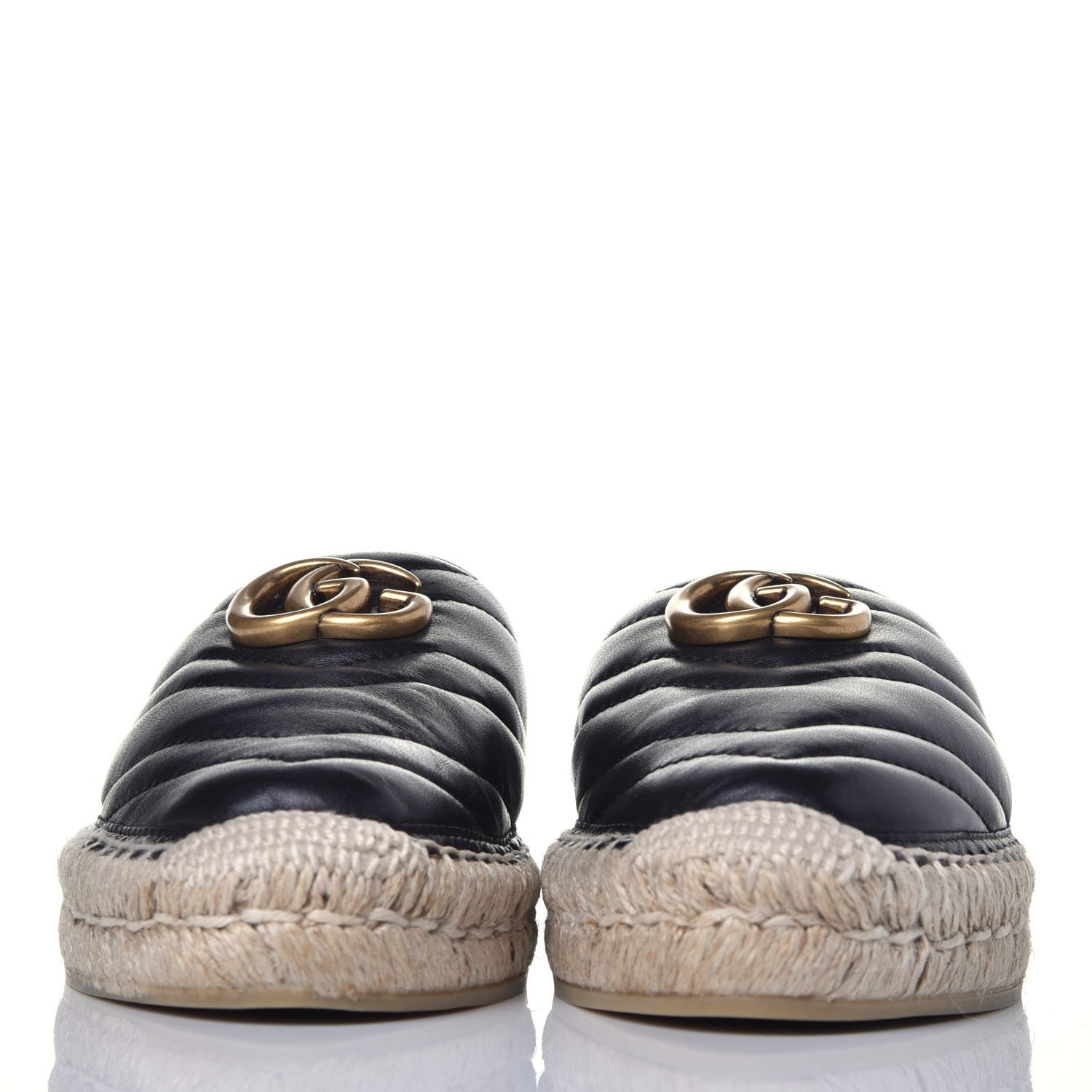 Gucci Nappa Matelasse GG Marmont Espadrille Slippers 35 Black 2 of 9