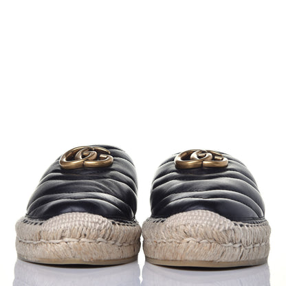 Gucci Nappa Matelasse GG Marmont Espadrille Slippers 35 Black 2 of 9