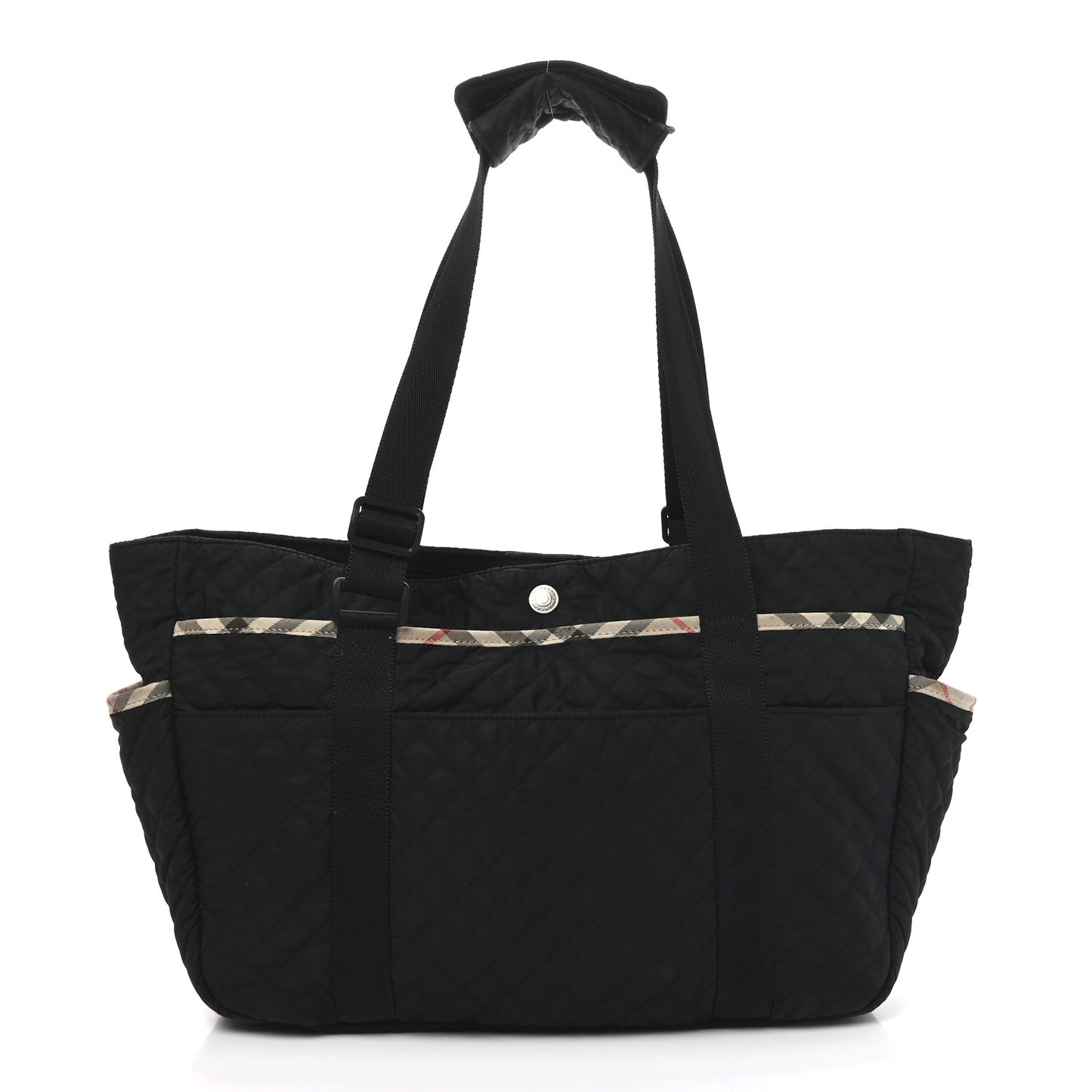 Nylon Quilted Diaper Bag Black