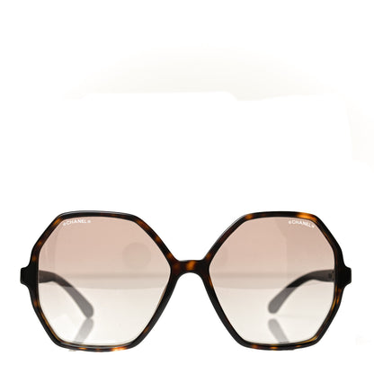 Chanel Acetate Wood Rubber Square Sunglasses 9076 Dark Tortoise 4 of 16