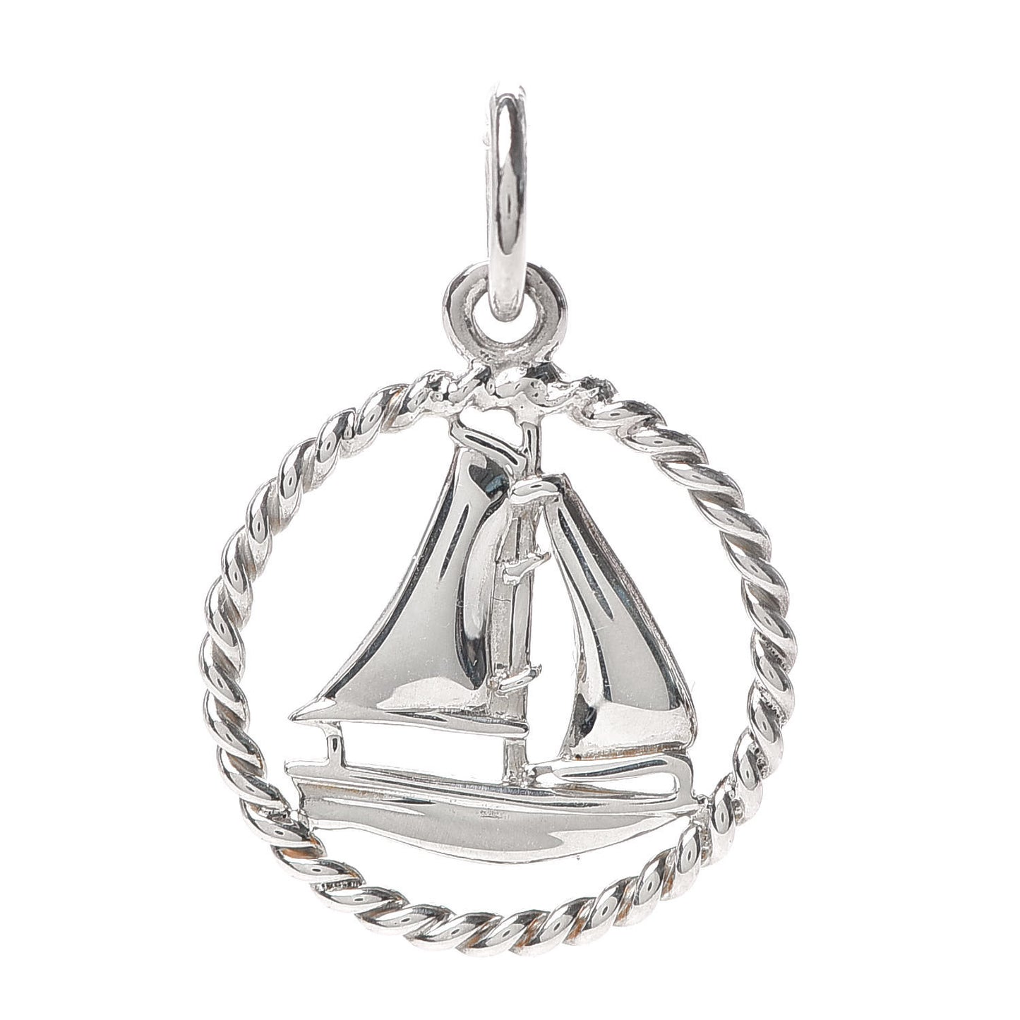 Sterling Silver Twist Sailboat Charm