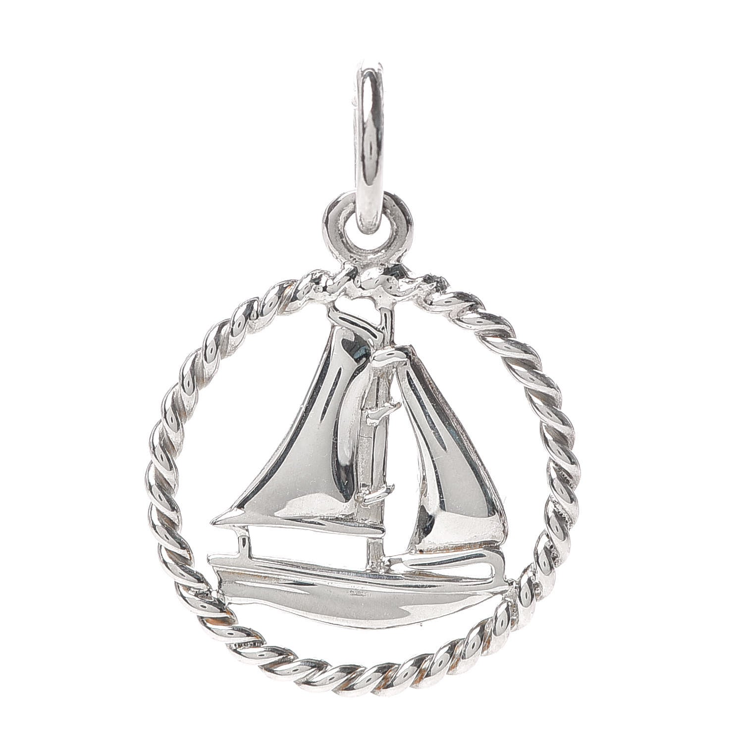 Tiffany Sterling Silver Twist Sailboat Charm 1 of 4