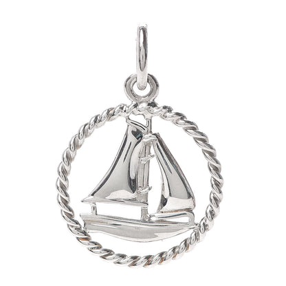 Tiffany Sterling Silver Twist Sailboat Charm 1 of 4