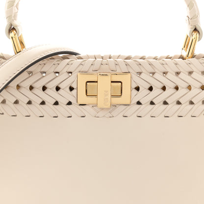 Fendi Nappa Interlace Mini Peekaboo Iconic Satchel Camelia 8 of 10