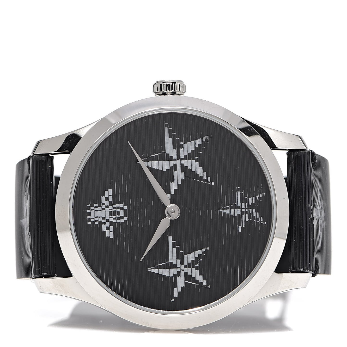 Stainless Steel Calfskin 38mm G-Timeless Bee Star Hologram Quartz Watch Black