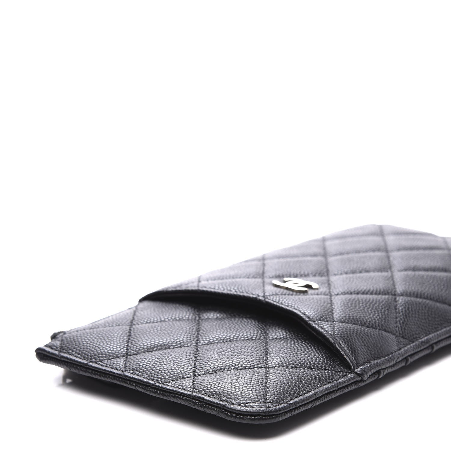 Chanel Caviar Quilted Classic Flat Wallet Pouch Black 7 of 9