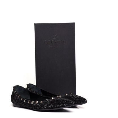 Valentino Garavani Crystal Rockstud Ballerina Flats 39.5 Black 11 of 11