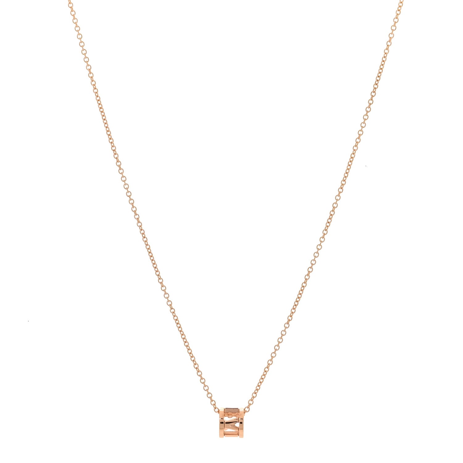 Tiffany 18K Rose Gold Atlas Open Pendant Necklace 1 of 6