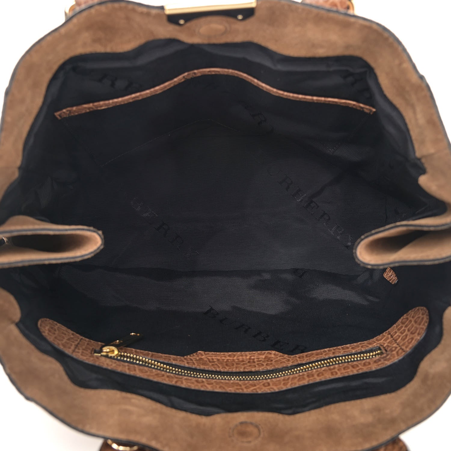Burberry Signature Grain Suede Medium Callaghan Tote Camel 5 of 11